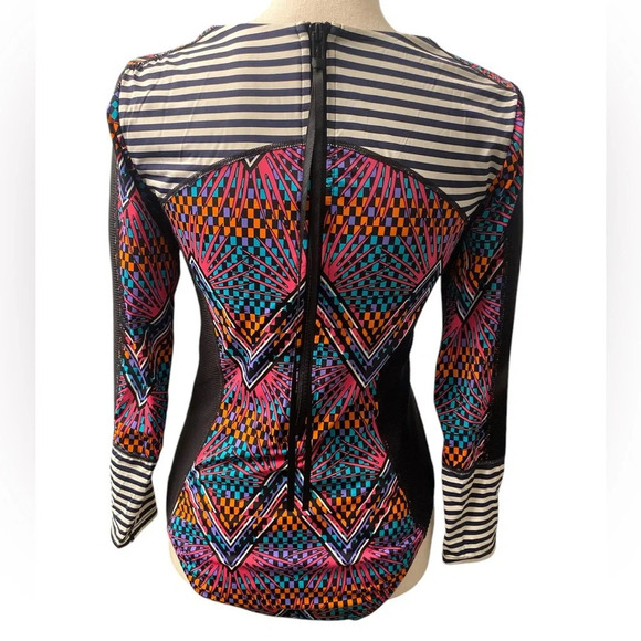 Tart Pamona Colorful UPF Long Sleeve One Piece Swimsuit Rashguard Size Medium - Picture 6 of 10